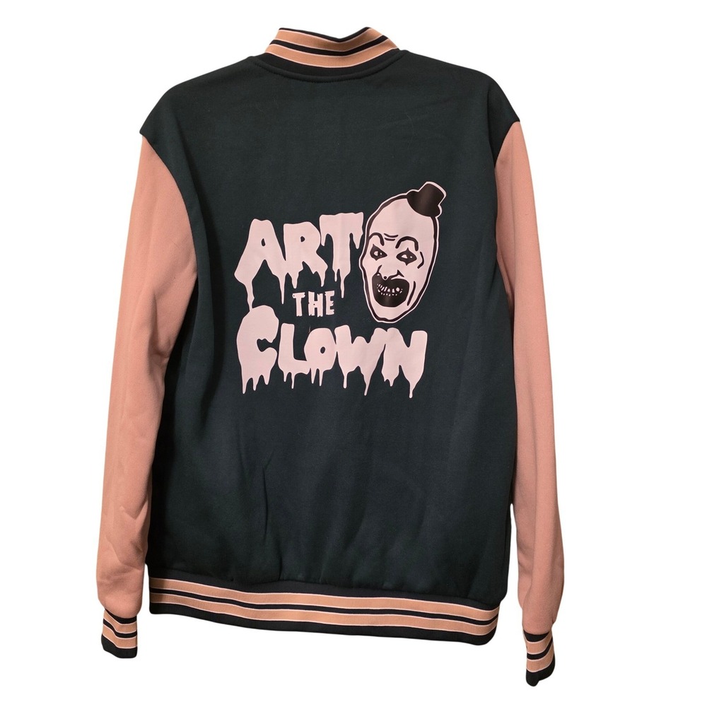 Terrifier Art the‎ Clown Varsity Jacket Green Pink Mens Medium Letterman Horror